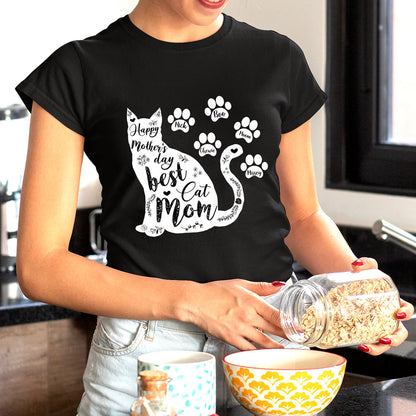 Happy Mother's Day Best Cat Mom Personalized Tshirt