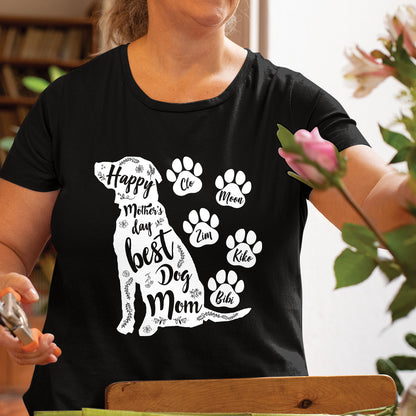 Happy Mother's Day Best Dog Mom Personalized Tshirt