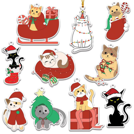 Kitty Catty Personalizedwitch Christmas Ornaments Set