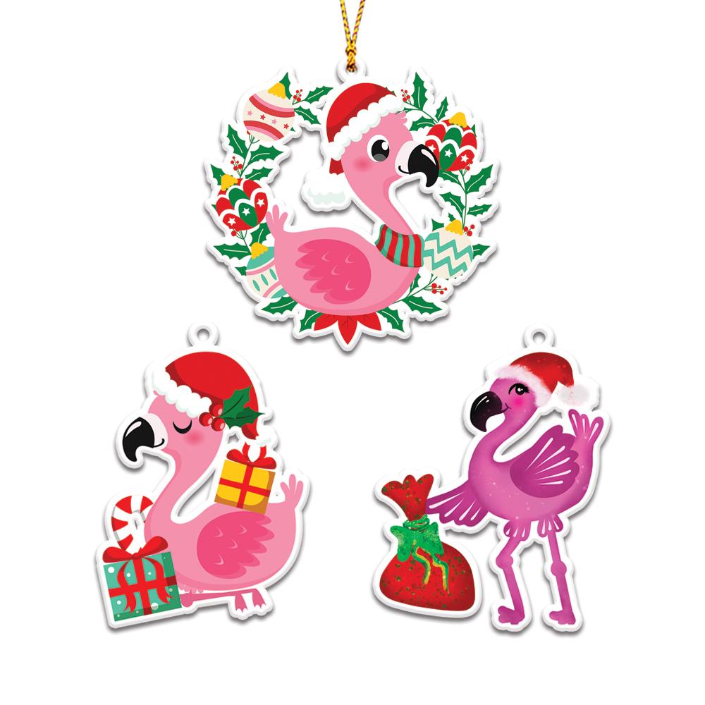 Flamingo Christmas Personalizedwitch Christmas Ornaments Set