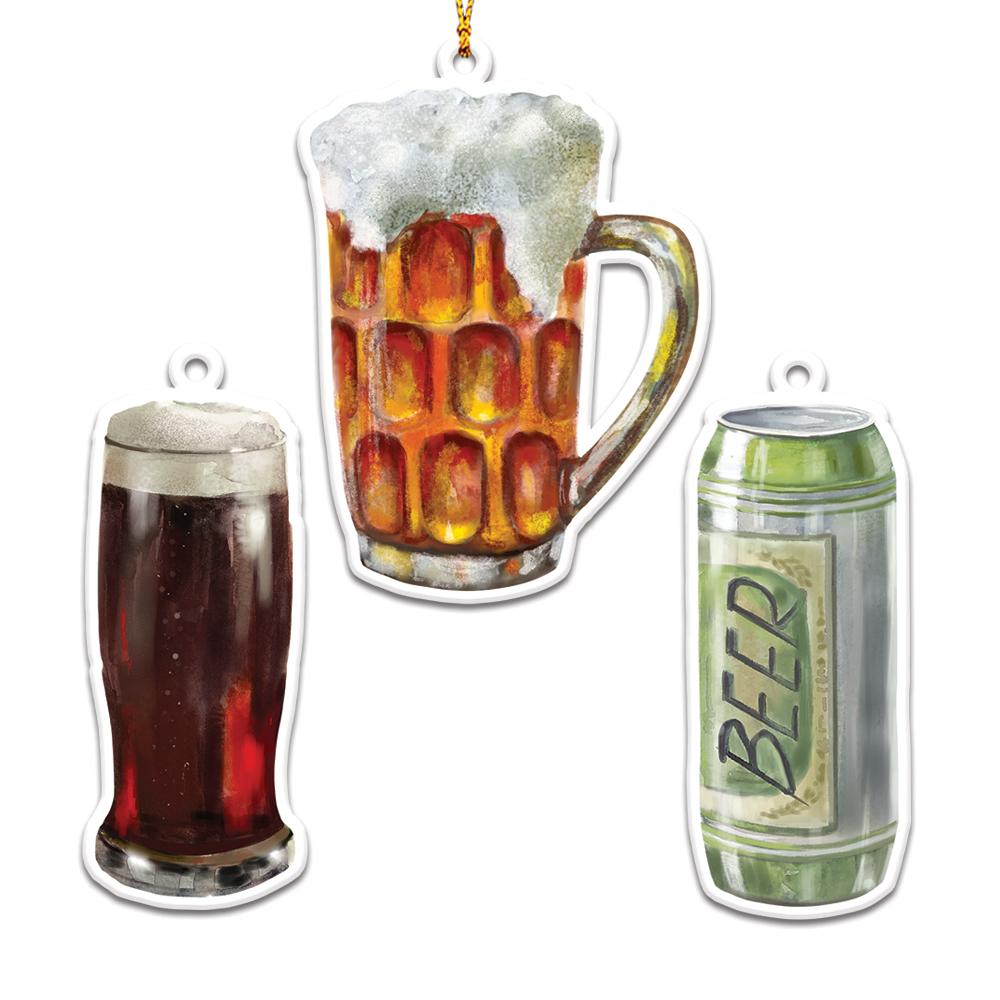 Merry Beer-Mas Personalizedwitch Christmas Ornaments Set