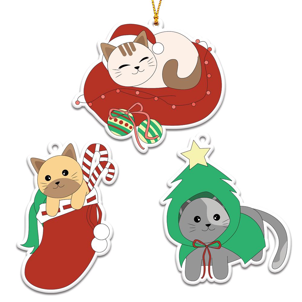 Kitty Catty Personalizedwitch Christmas Ornaments Set