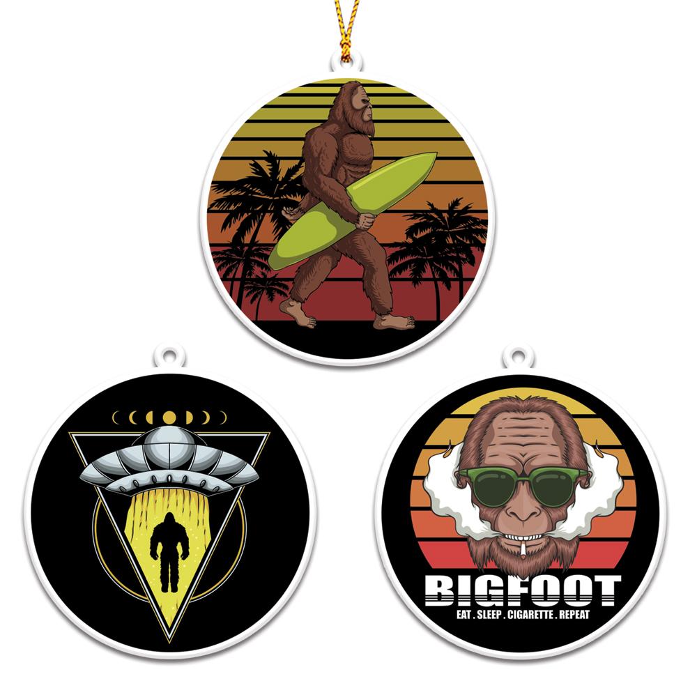 Bigfoot Christmas Personalizedwitch Christmas Ornaments Set