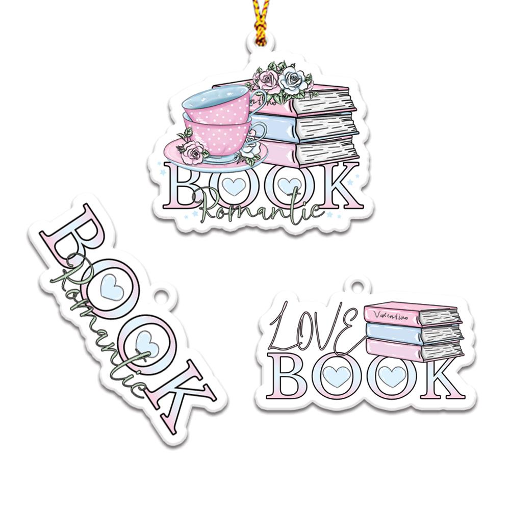 Floral Book Lovers Personalizedwitch Christmas Ornaments Set