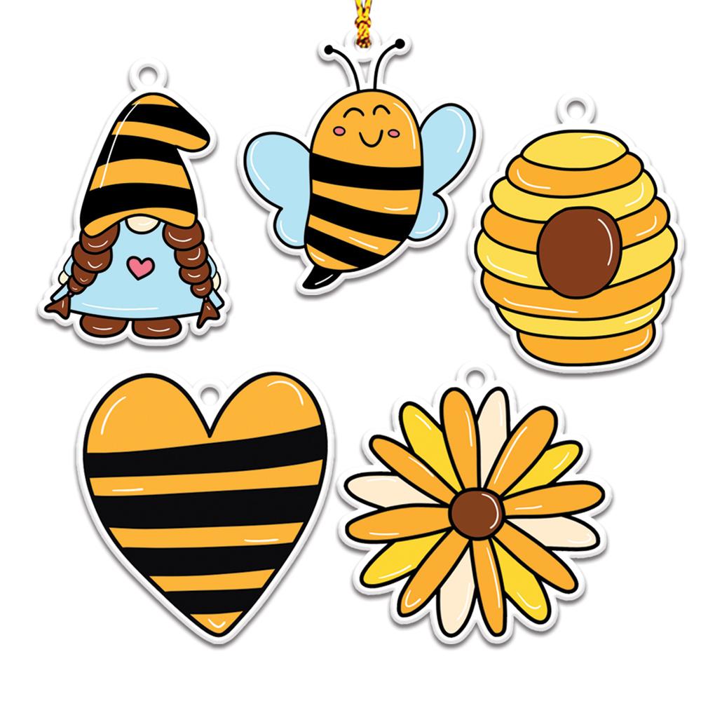 Bee Gnome Personalizedwitch Christmas Ornaments Set