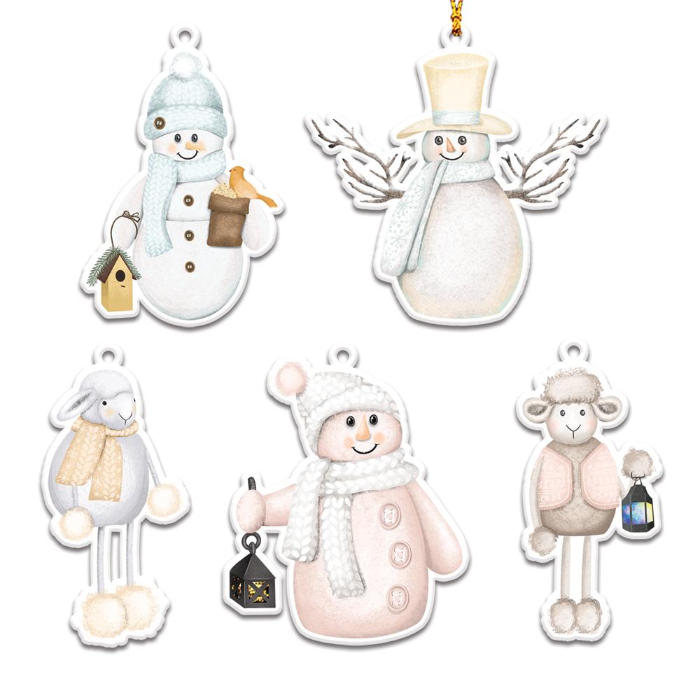 Snowman and Animal  Personalizedwitch Christmas Ornaments Set