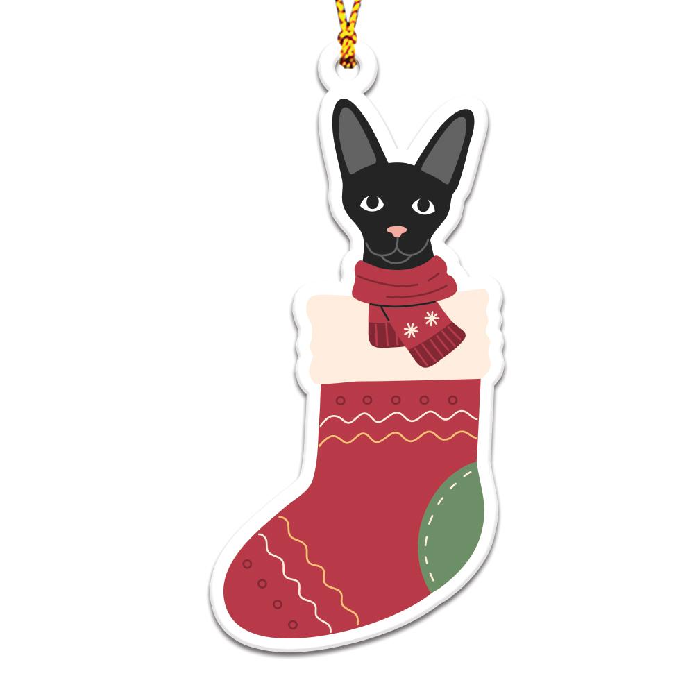 Vintage Christmas Cat Personalizedwitch Christmas Ornaments Set