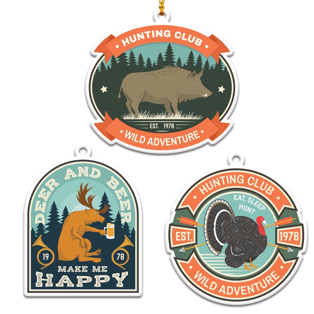 Hunting Club Personalizedwitch Christmas Ornaments Set