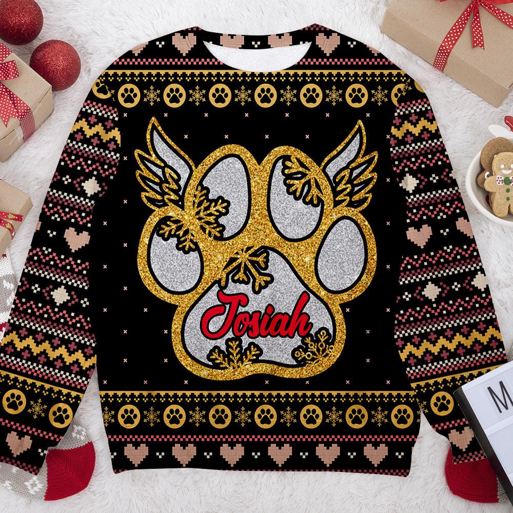 Snowflake Wings Paw Memorial Personalizedwitch Christmas Sweater