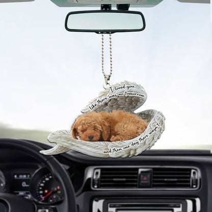 Poodle Sleeping Angel Personalizedwitch Flat Car Ornament