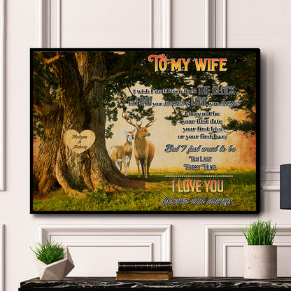 Custom happy Valentines day gifts, ideas for him, her with personalized name for my wall art Poster boards prints - Deer Couple Tree TG514 - PersonalizedWitch