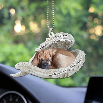 Puggle Sleeping Angel Personalizedwitch Flat Car Ornament