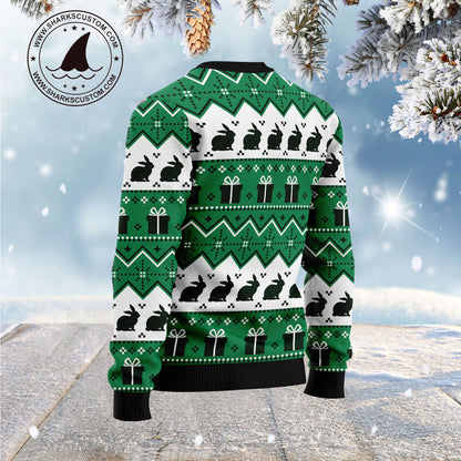 Christmas Tree Rabbit G5128 - Ugly Christmas Sweater unisex womens & mens, couples matching, friends, rabbit lover, funny family sweater gifts (plus size available)