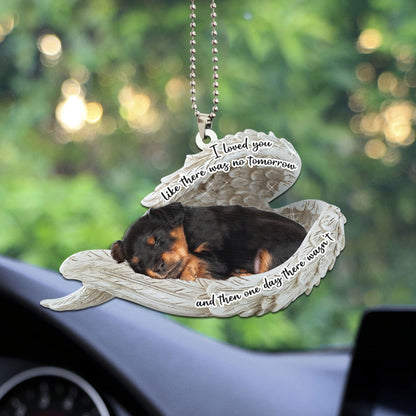 Rottweiler Sleeping Angel Personalizedwitch Flat Car Ornament