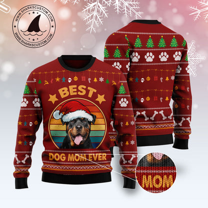 Rottweiler Best Dog Mom Ever TY1011 Ugly Christmas Sweater