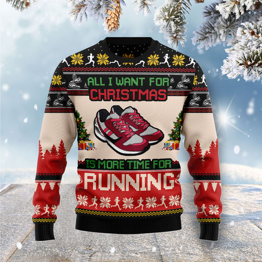 All I Want For Christmas Is More Time For Running G5115 Ugly Christmas Sweater