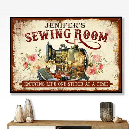 Sewing Room Enjoying Life One Stitch At A Time Personalizedwitch Poster