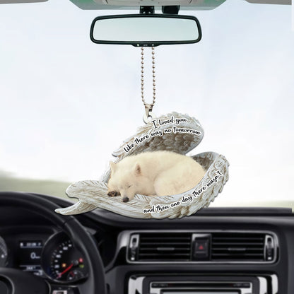 Samoyed Sleeping Angel Personalizedwitch Flat Car Ornament