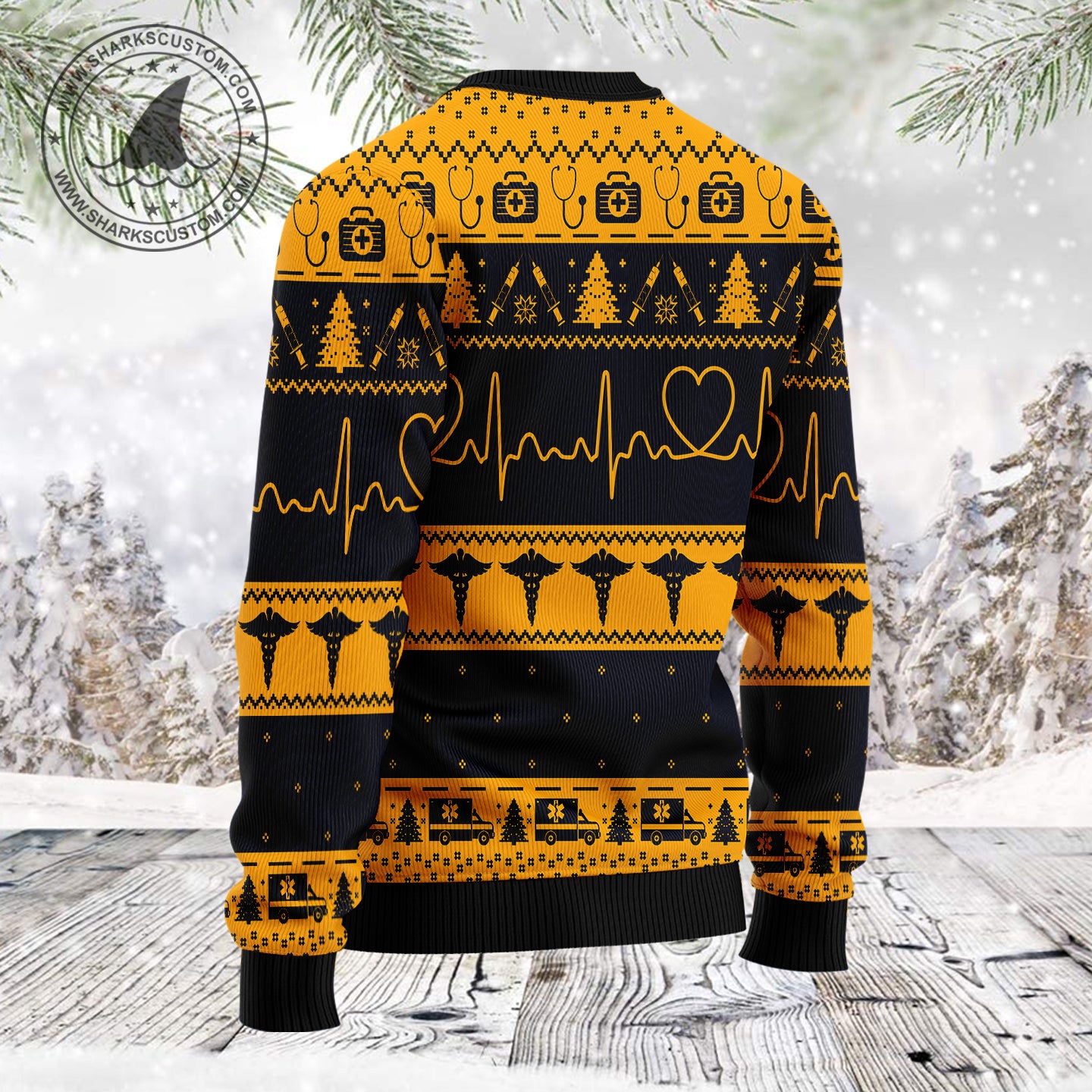 Santa Murse TG51126 unisex womens & mens, couples matching, friends, nurse lover, funny family ugly christmas holiday sweater gifts (plus size available)