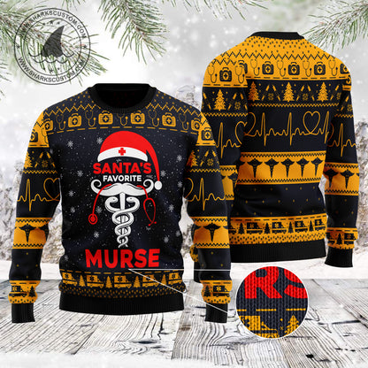 Santa Murse TG51126 unisex womens & mens, couples matching, friends, nurse lover, funny family ugly christmas holiday sweater gifts (plus size available)