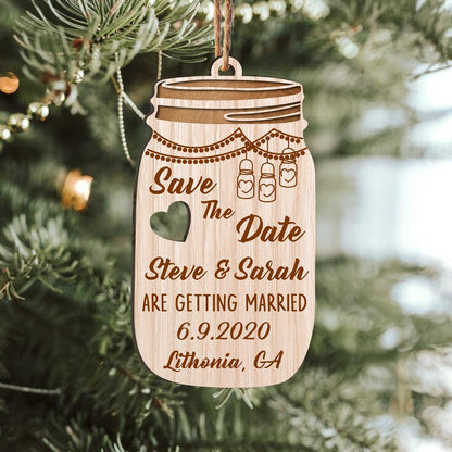 Save The Date Personalizedwitch Personalized Printed Wood Ornament