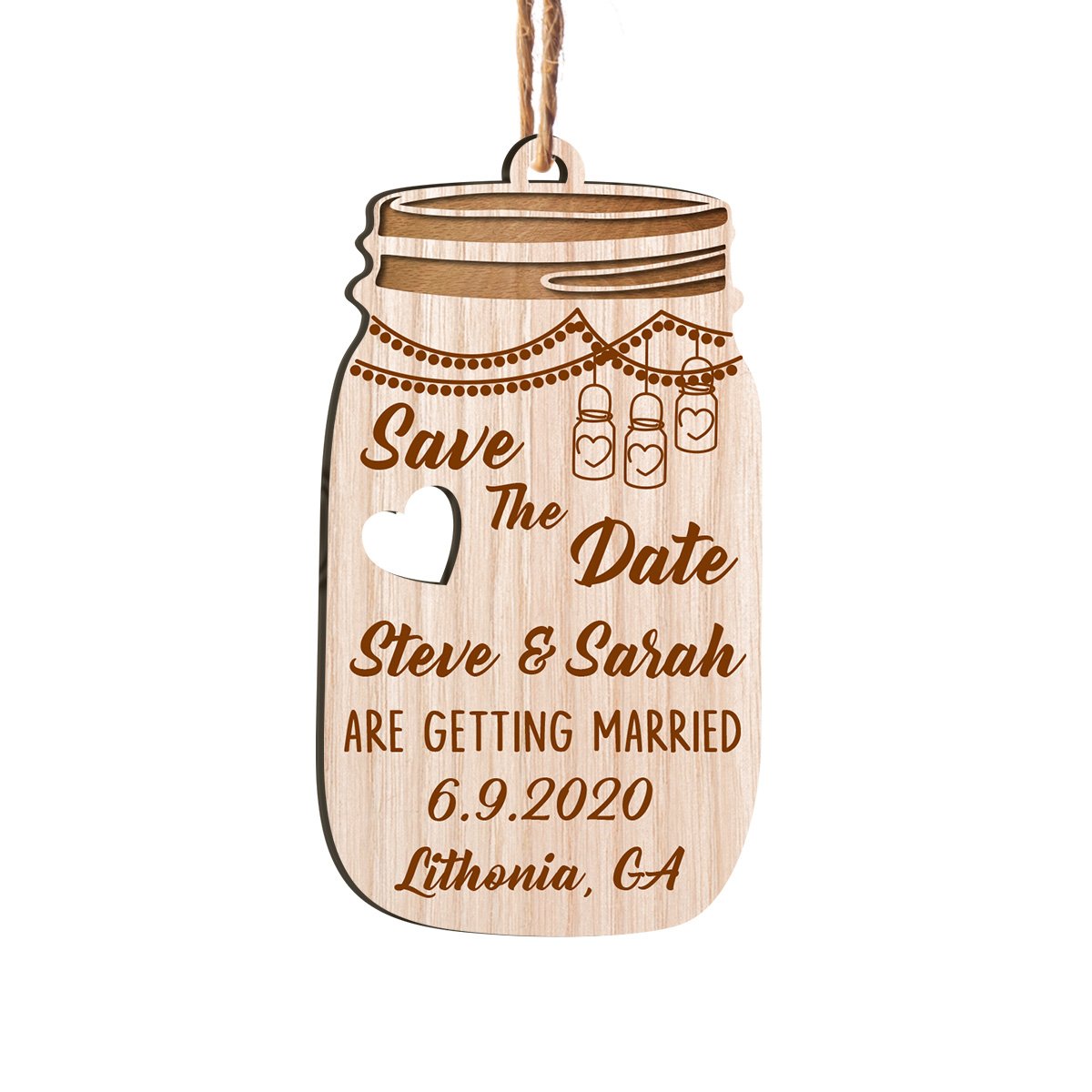 Save The Date Personalizedwitch Personalized Printed Wood Ornament