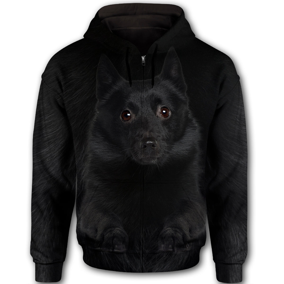 Schipperke Cute Dog Face T284 - All Over Print Zip Hoodie