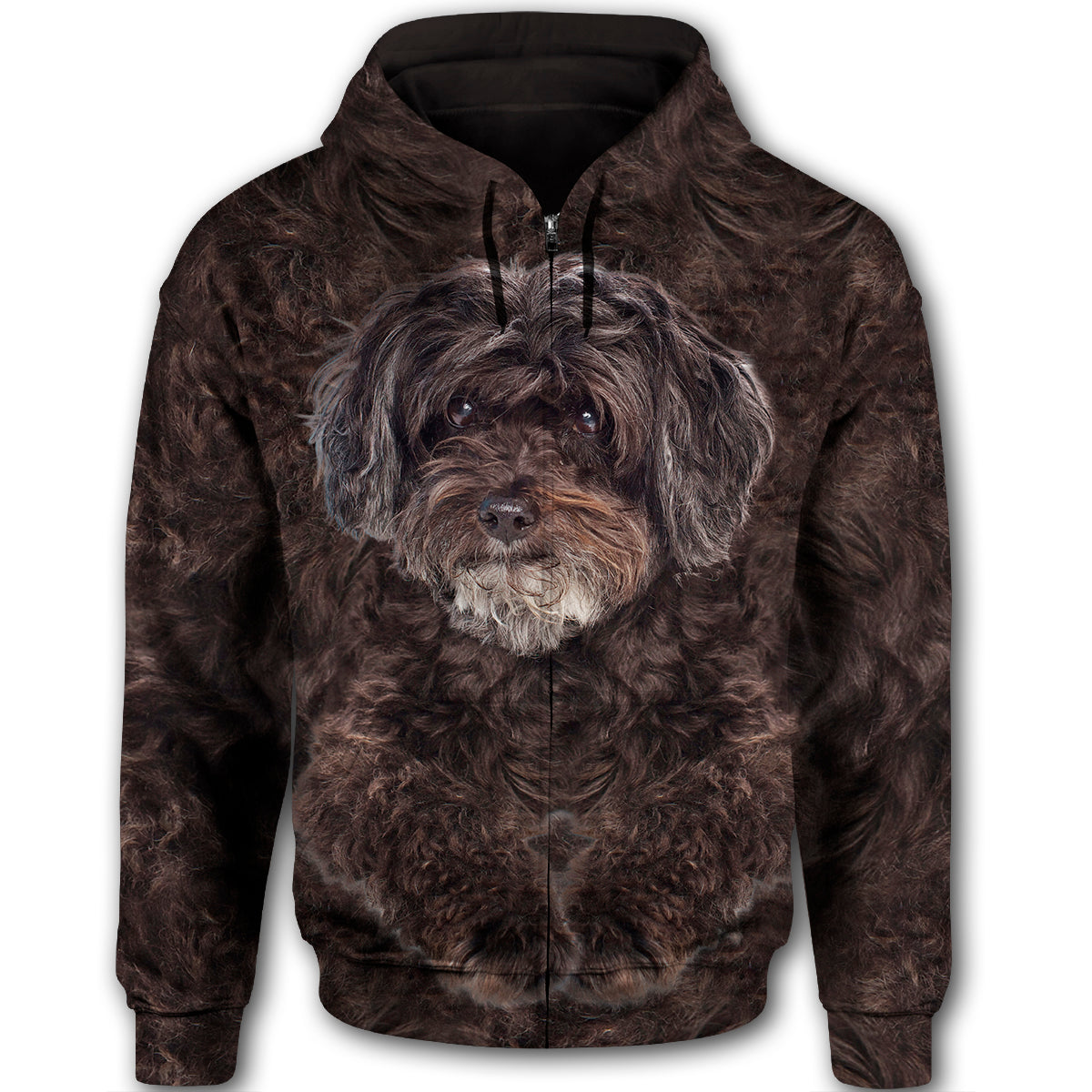 Schnoodle Cute Dog Face T284 - All Over Print Zip Hoodie