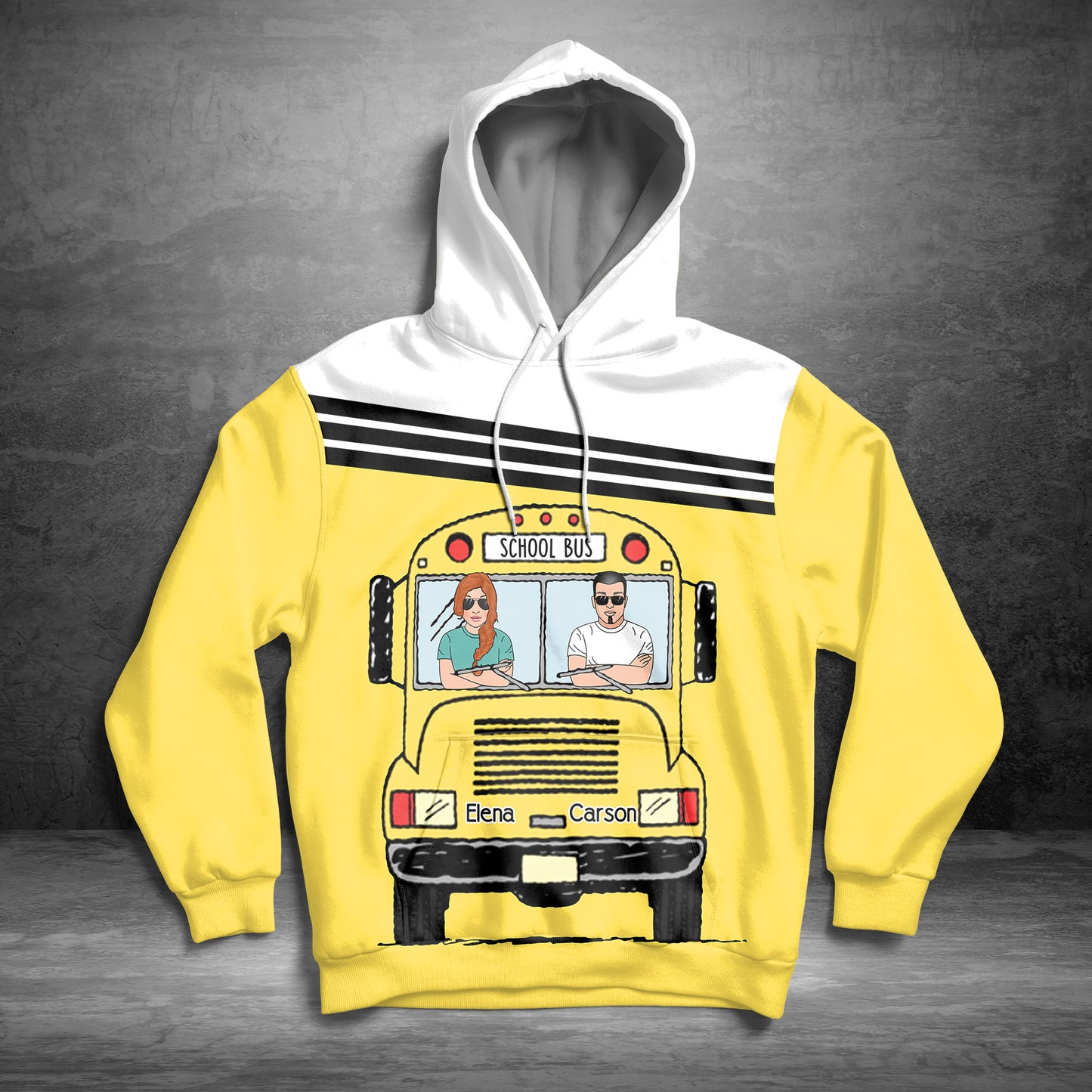 School Bus Couple Custom All Over Print Hoodie