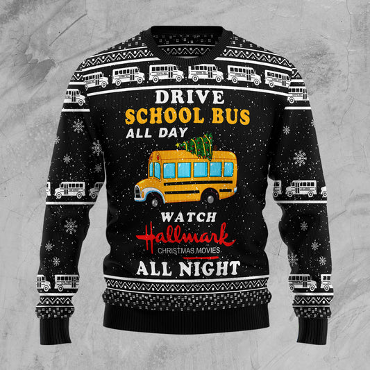 School Bus All Day TG51110 Ugly Christmas Sweater