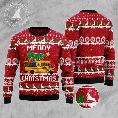 School Bus Merry Christmas TG5112 Ugly Christmas Sweater