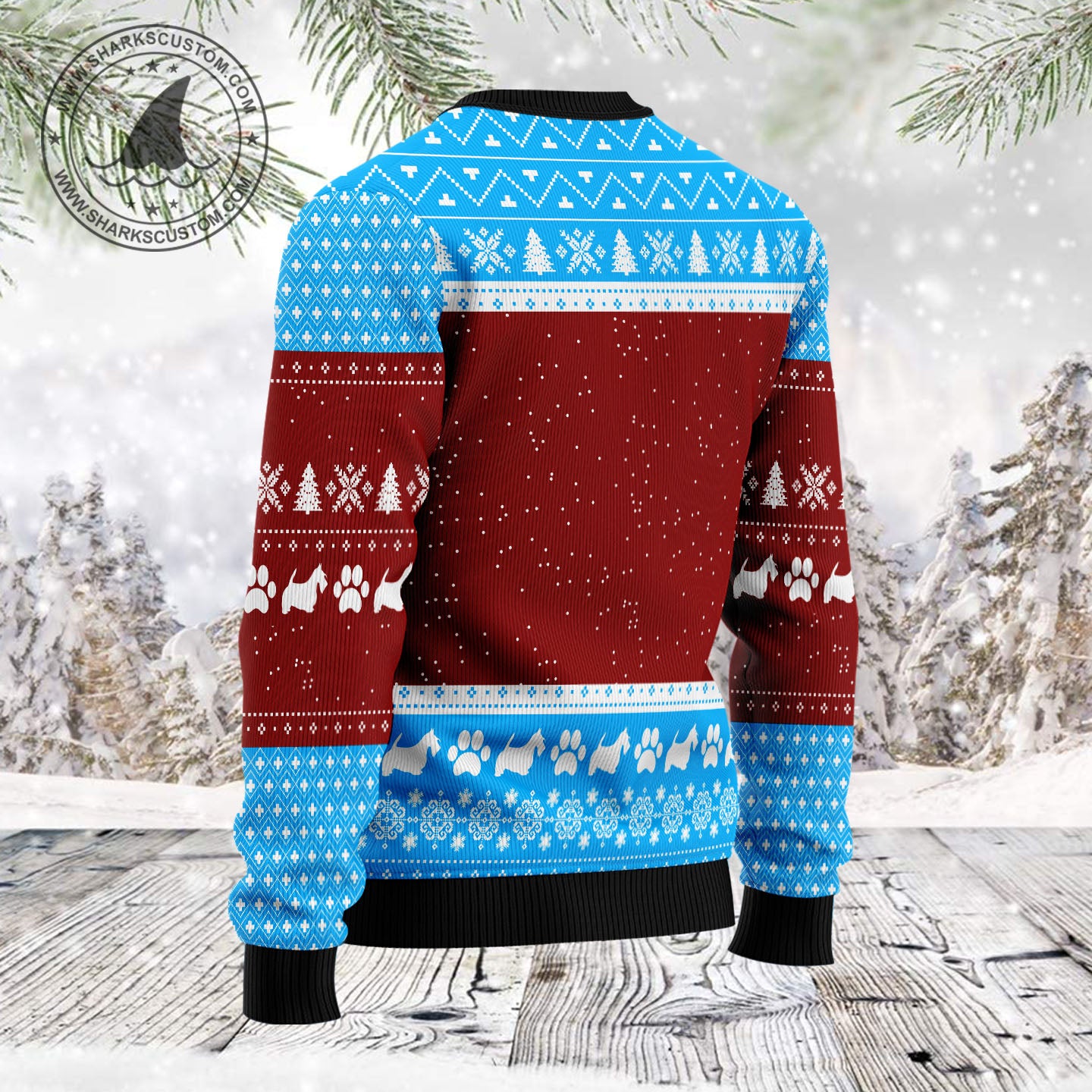 HoHoHo Scottish Terrier TG5128 - Ugly Christmas Sweater unisex womens & mens, couples matching, friends, dog lover, funny family sweater gifts (plus size available)