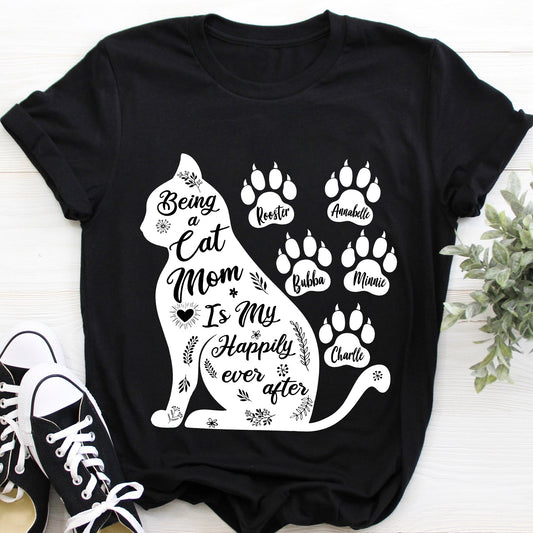Custom Personalized Cat Mom T Shirts - Being a Cat Mom - PersonalizedWitch