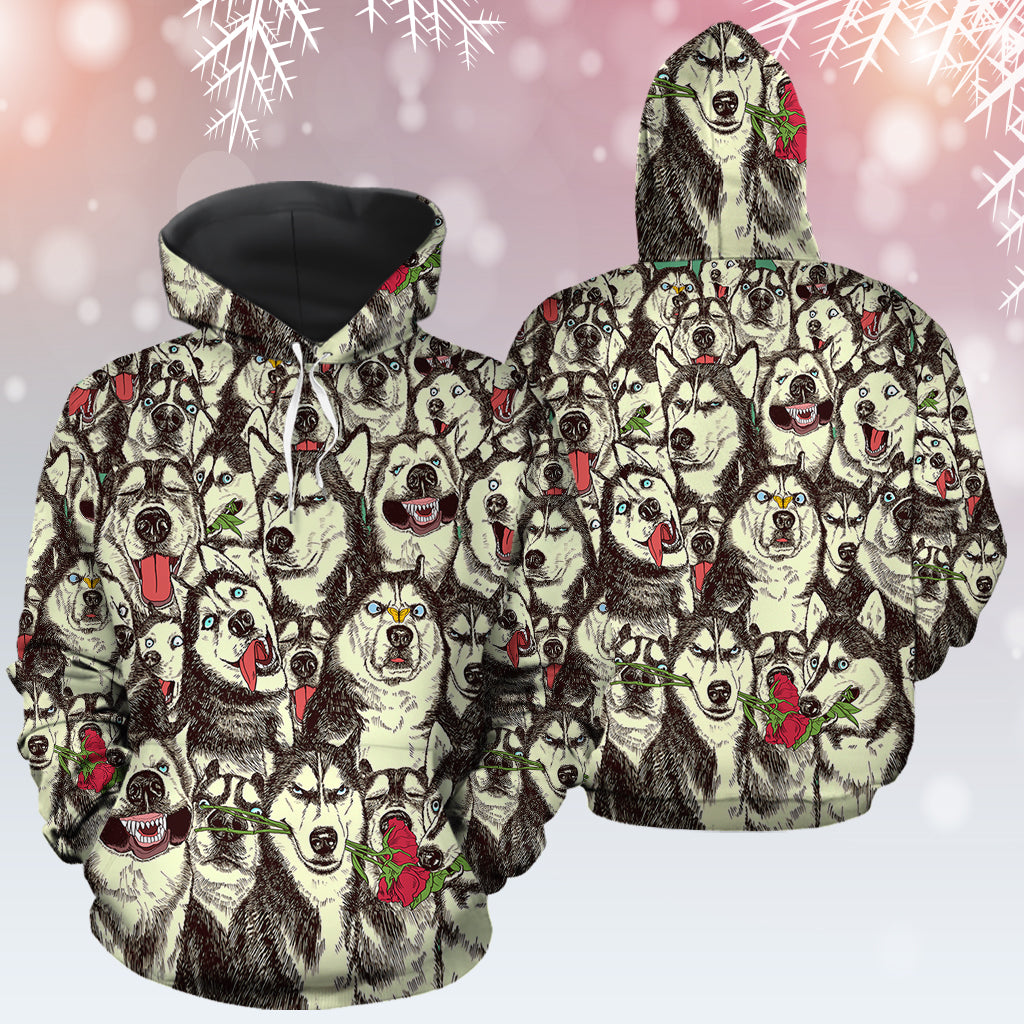 Siberian Husky Funny TY1612 unisex womens & mens, couples matching, friends, funny family sublimation 3D hoodie christmas holiday gifts (plus size available)