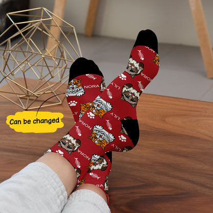 Personalized Preview Trouser Socks Custom Cat