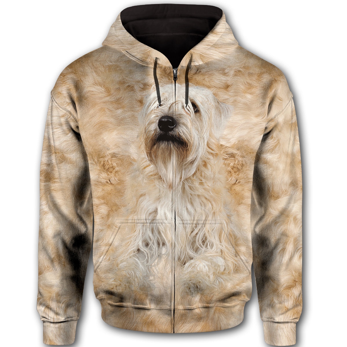 Soft Coated Wheaten Terrier Cute Dog Face T284 - All Over Print Zip Hoodie