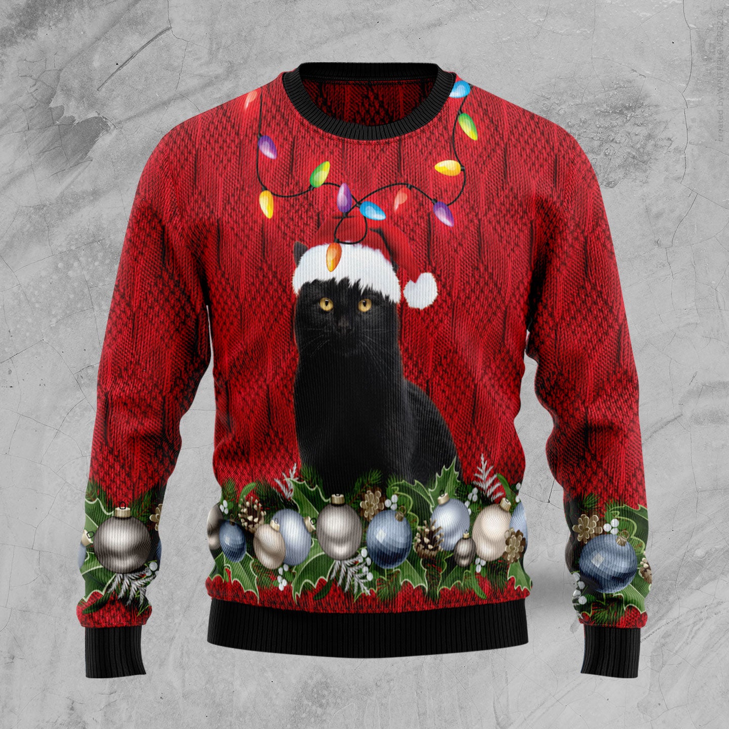 Black Cat Christmas Beauty TY2311 Ugly Christmas Sweater