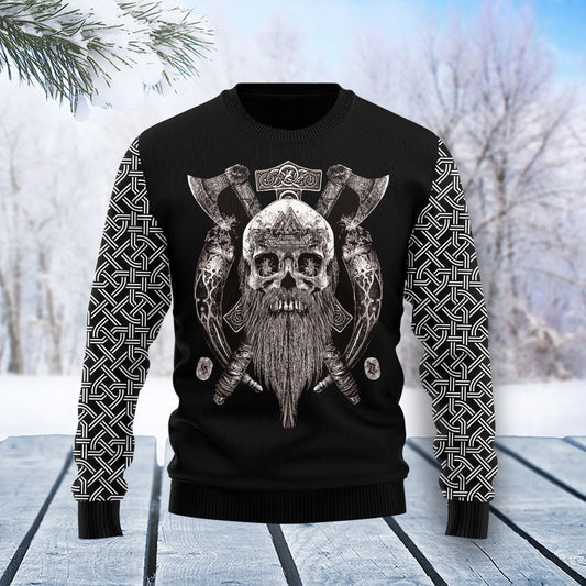 Viking My Side TY0412 unisex womens & mens, couples matching, friends, funny family ugly christmas holiday sweater gifts (plus size available)