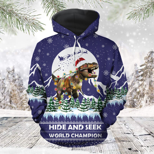 T-rex Hide And Seek TG51117 - All Over Print Unisex Hoodie