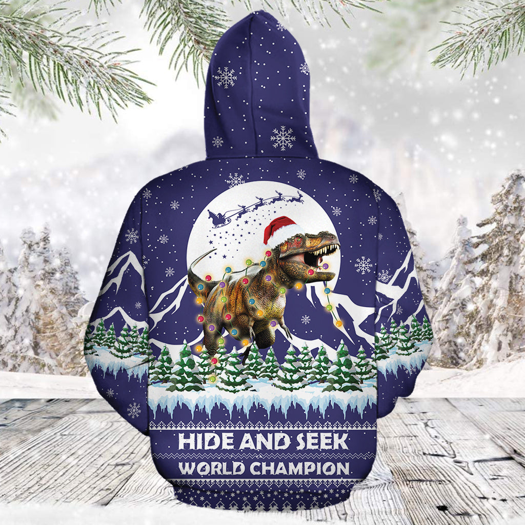 T-rex Hide And Seek TG51117 - All Over Print Unisex Hoodie