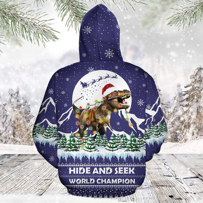 T-rex Hide And Seek TG51117 - All Over Print Unisex Hoodie