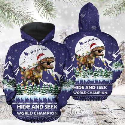 T-rex Hide And Seek TG51117 - All Over Print Unisex Hoodie