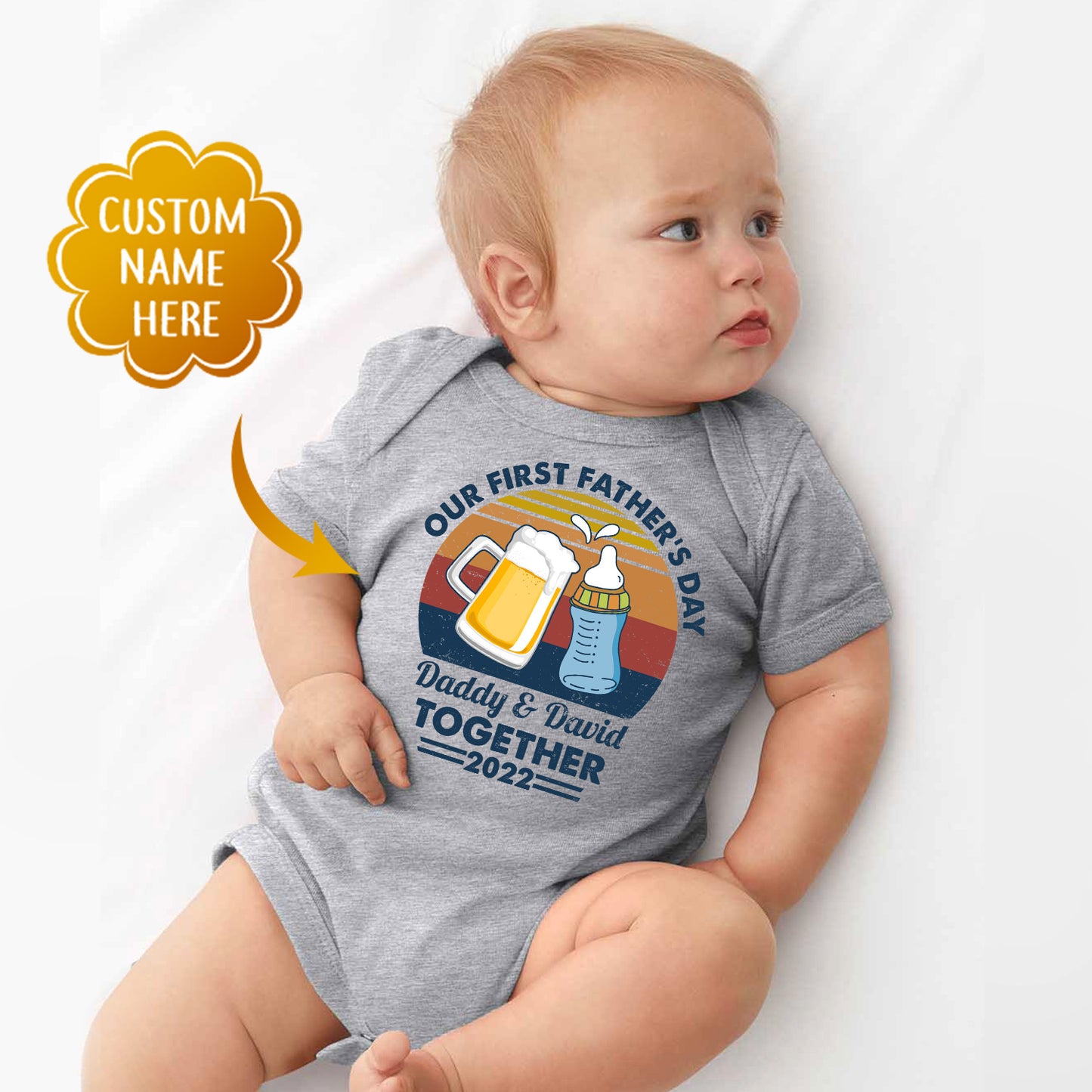 Our First Father's Day Together 2022 New Dad Custom Matching Outfit