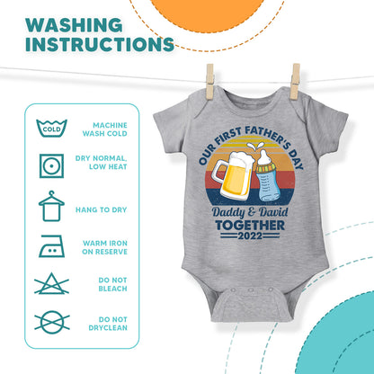 Our First Father's Day Together 2022 New Dad Custom Matching Outfit