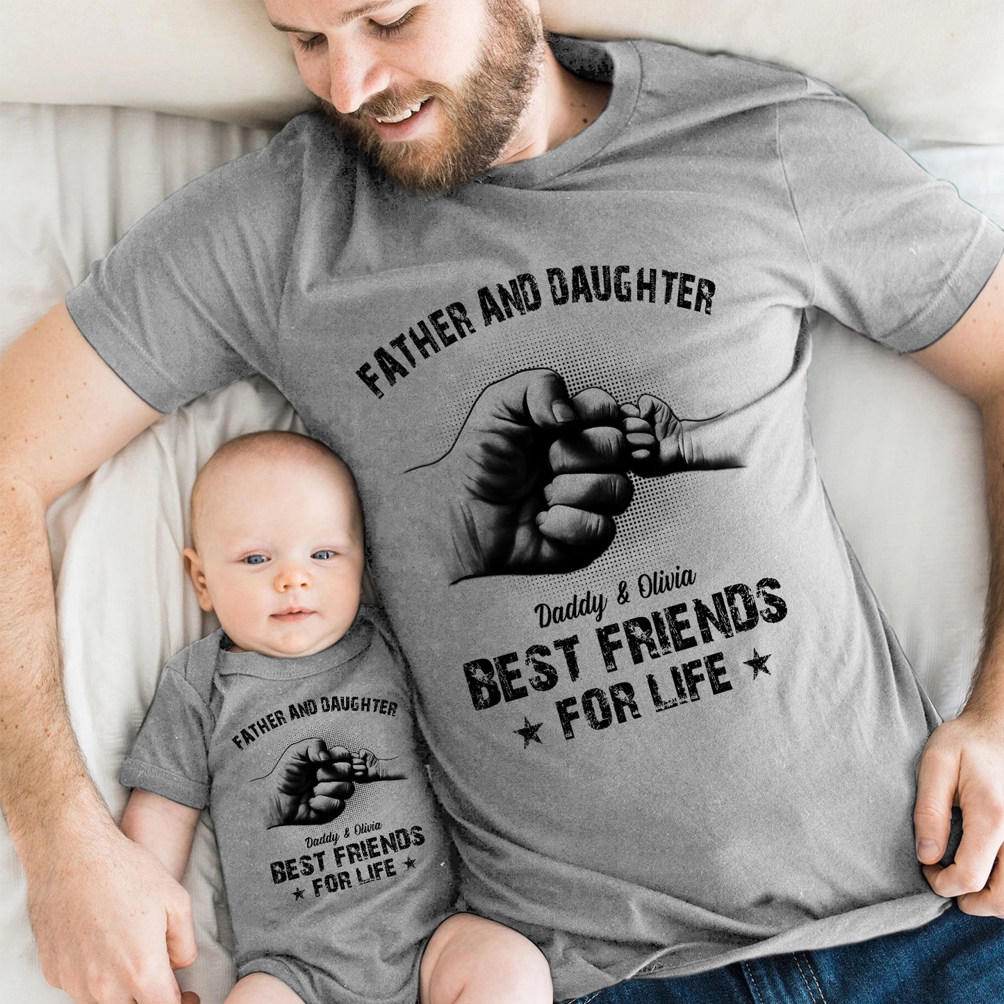 Best Friends For Life Father And Daughter Custom Matching Outfit