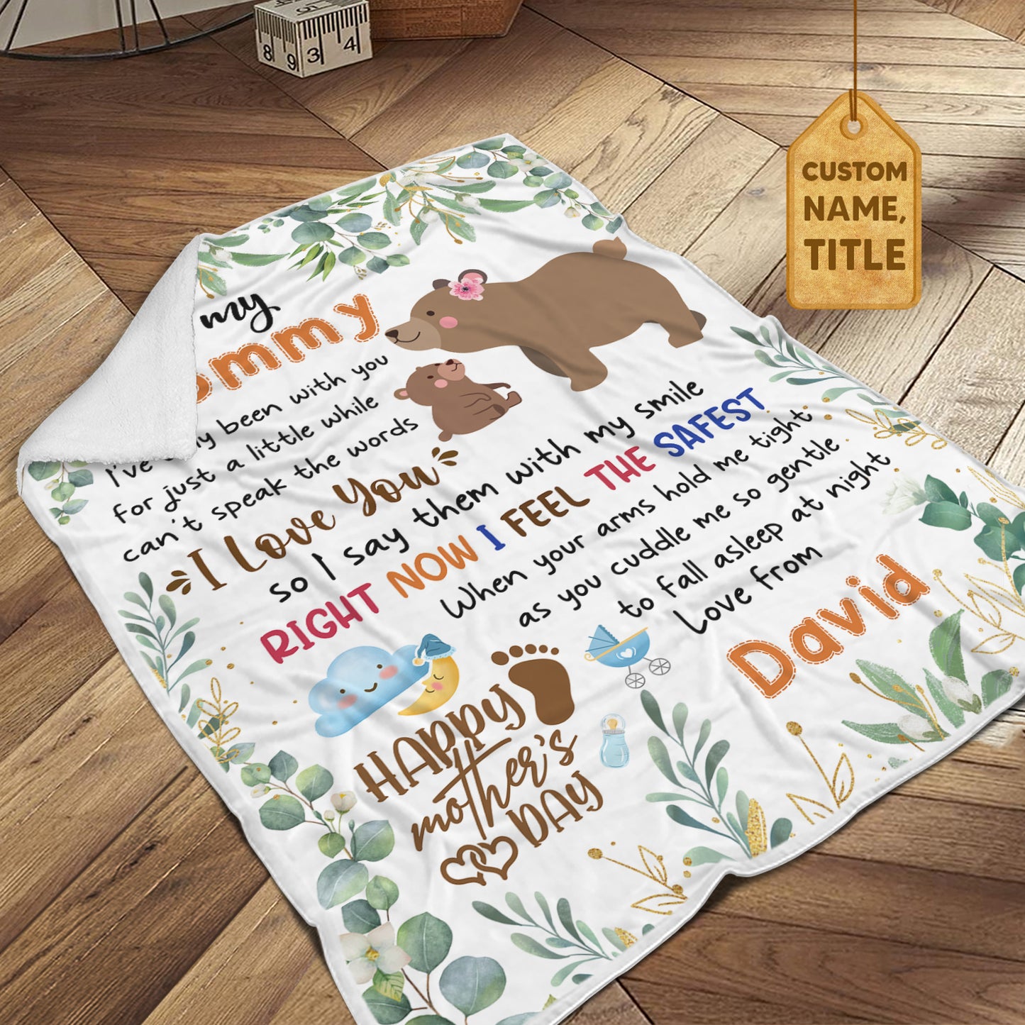To My Mommy I've Only Been With You Bear Personalized Fleece Blanket
