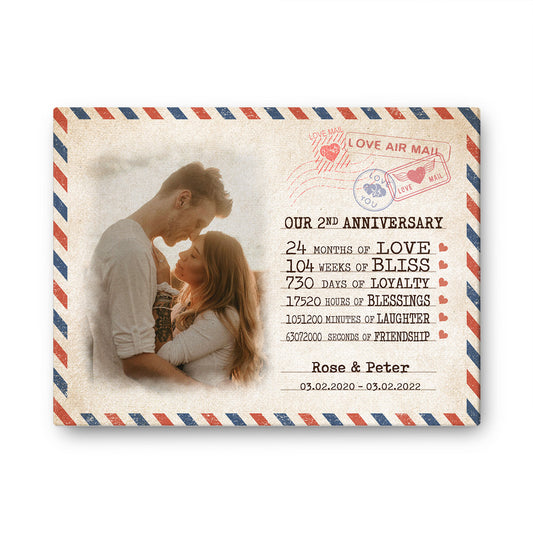 Our 2nd Anniversary Letter Anniversary Canvas Valentine Gifts