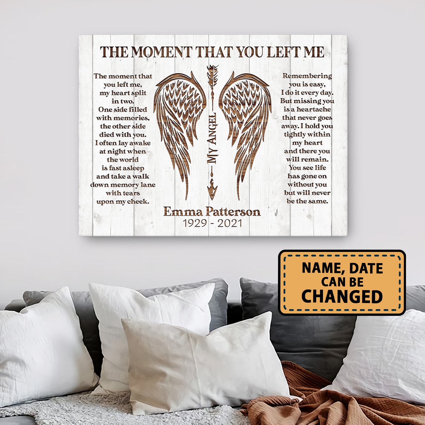 The Moment That You Left Me Memorial Personalized Canvas