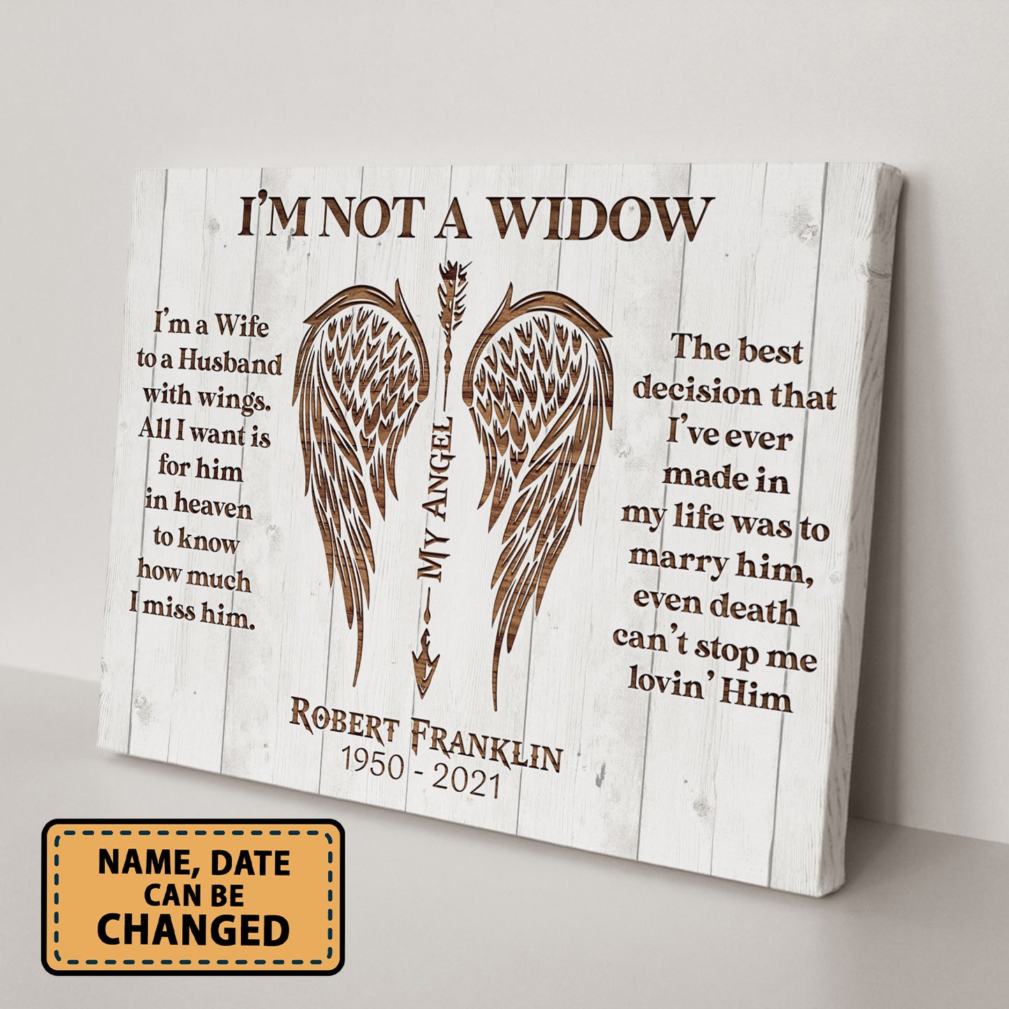 I'm Not A Widow Memorial Personalized Canvas