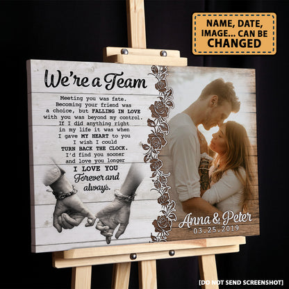 We Are A Team Couple Custom Image Anniversary Canvas Valentine Gifts